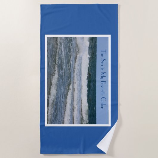 Atlantic Ocean Customizable Blue Beach Handtuch (Vorderseite)