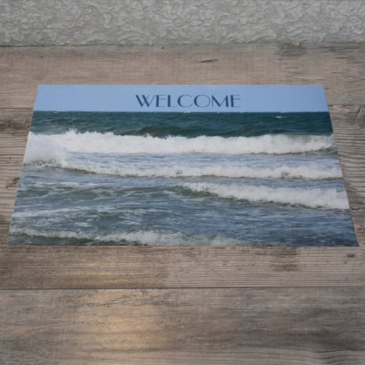 Atlantic Ocean Waves Seascape Fotografy Willkommen Fußmatte