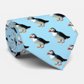 Atlantic Puffers Light Blue Gemustert Wildlife Krawatte (Gerollt)