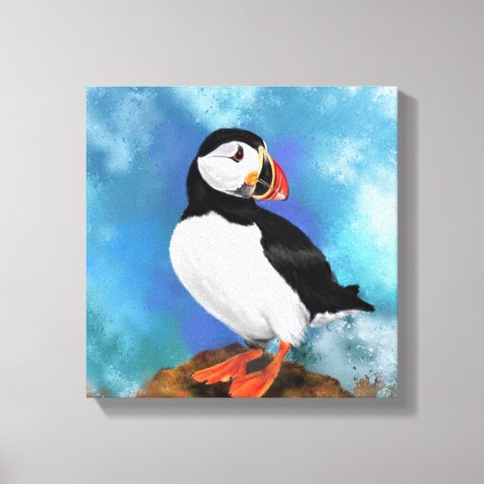 Atlantic Puffin Bird Canvas Print - Malerei Leinwanddruck (Vorderseite)