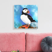 Atlantic Puffin Bird Canvas Print - Malerei Leinwanddruck (Insitu (Wohnzimmer))