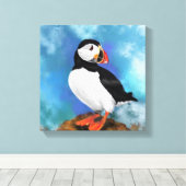 Atlantic Puffin Bird Canvas Print - Malerei Leinwanddruck (Insitu (Holzboden))