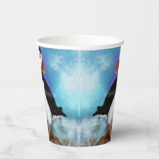 Atlantic Puffin Bird - Clown Beak - Malerei Pappbecher (Rechts)