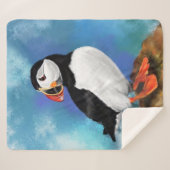 Atlantic Puffin Bird - Clown Beak - Malerei Sherpadecke (Vorderseite (Horizontal))