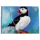 Atlantic Puffin Bird Gift Bag - Malerei Große Geschenktüte (Rückseite)
