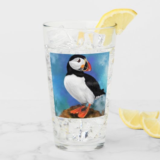 Atlantic Puffin Bird Glasmalerei Glas (Rückseite Ice)