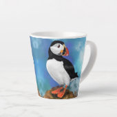Atlantic Puffin Bird Latte Tasse - Malerei (Rechte Ecke)