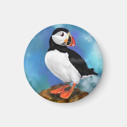 Atlantic Puffin Bird Magnet - Malerei (Vorne)