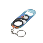 Atlantic Puffin Bird Schlüsselanhänger Bottle Open Mini Flaschenöffner (Rückseite Schrägansicht)