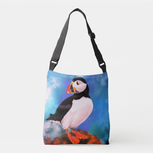Atlantic Puffin Crossbody Bag Tragetaschen Mit Langen Trägern (Vorderseite)