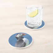 Atlantic Puffin (Fratercula Arctica) auf der Klipp Untersetzer (Seite)