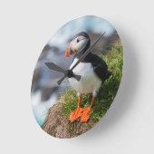 Atlantic Puffin Fratercula Arctica Runde Wanduhr (Winkel)