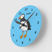 Atlantic puffin illustration runde wanduhr (Winkel)
