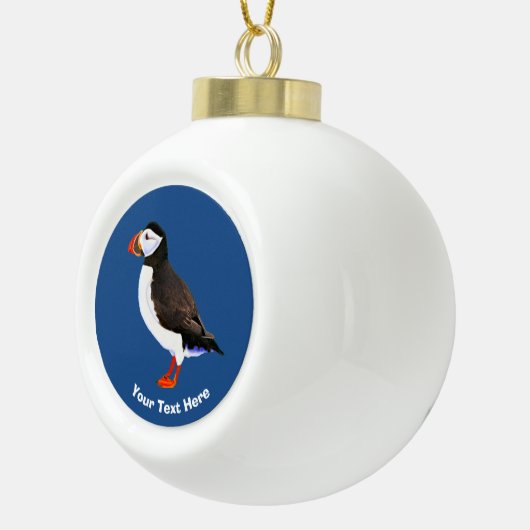 Atlantic Puffin Keramik Kugel-Ornament (Rechts)
