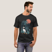 Atlantic Puffin Mountain Sky Flying Ocean-Bird T-Shirt (Vorne ganz)