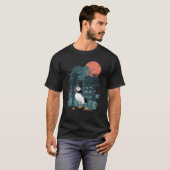 Atlantic Puffin Mountain Sky Flying Ocean-Bird T-Shirt (Vorne ganz)