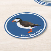 Atlantic Puffin Runder Pappuntersetzer (Angewinkelt)