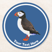 Atlantic Puffin Runder Pappuntersetzer (Vorderseite)