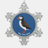 Atlantic Puffin Schneeflocken Zinn-Ornament (Vorderseite)