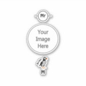 Atlantic Puffin Stehend die Viel Glück Birdie Aufkleber (Vorderseite)