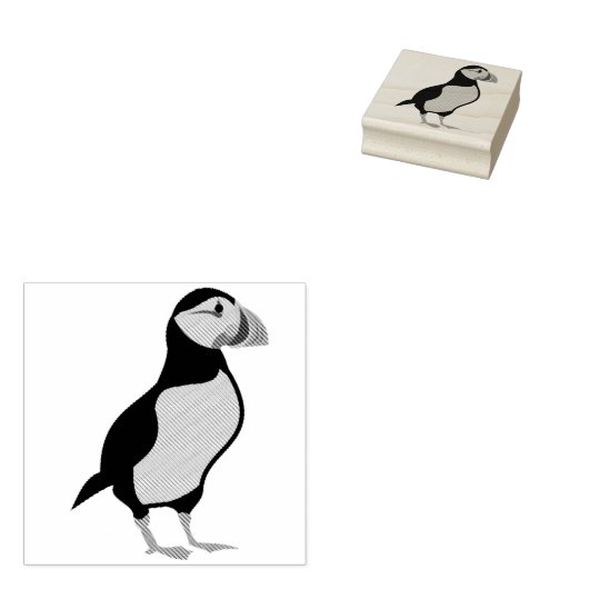 Atlantic Puffin Stehend Gummistempel (Stempel)