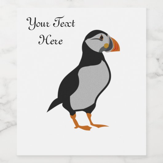 Atlantic Puffin Stehend Weinetikett (Einzelnes Label)