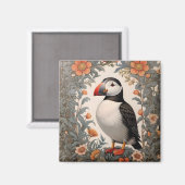 Atlantic Puffin William Morris Inspiriert Magnet (Vorderseite/Rückseite)