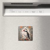 Atlantic Puffin William Morris Inspiriert Magnet (In Situ (Geschirrspüler))