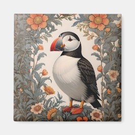 Atlantic Puffin William Morris Inspiriert Magnet