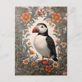 Atlantic Puffin William Morris Inspiriert Postkarte