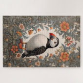 Atlantic Puffin William Morris Inspiriert Puzzle (Horizontal)