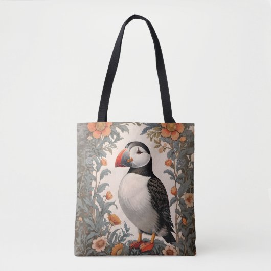 Atlantic Puffin William Morris Inspiriert Tasche (Vorderseite)