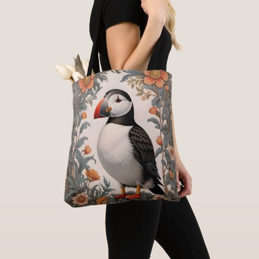 Atlantic Puffin William Morris Inspiriert Tasche (Von Nahem)