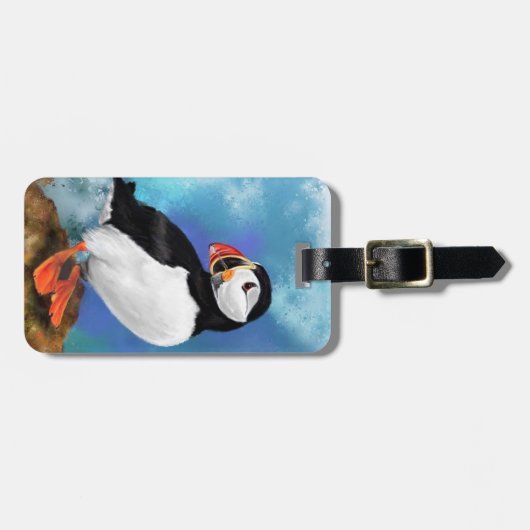 Atlantic Puffle Bird Gepäckmarke Gepäckanhänger (Vorderseite horizontal)