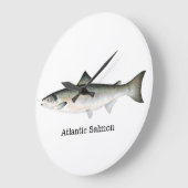 Atlantic Salmon Fish Große Wanduhr (Winkel)