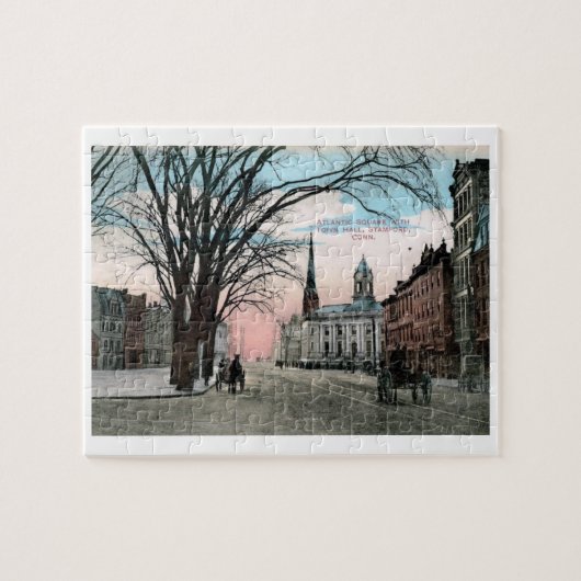 Atlantic Square, Stamford, CT Vintag Style Puzzle (Horizontal)