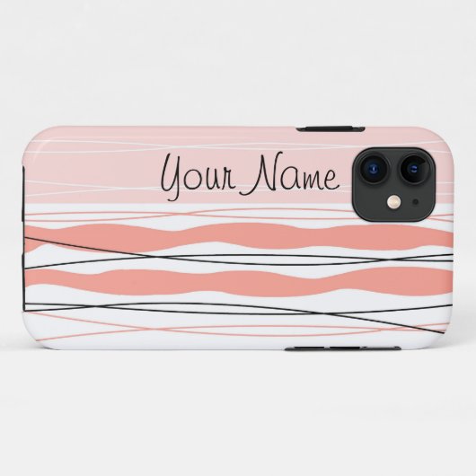Atlantic Stripe Pink Name Vertical iPhone Gehäuse Case-Mate iPhone Hülle (Rückseite (Horizontal))