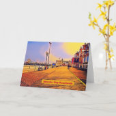 Atlantik City Beach Boardwalk Pop Art Karte (Gelbe Blume)