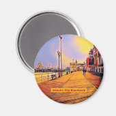 Atlantik City Beach Boardwalk Pop Art Magnet (Vorderseite/Rückseite)