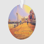 Atlantik City Beach Boardwalk Pop Art Ornament (Vorderseite)