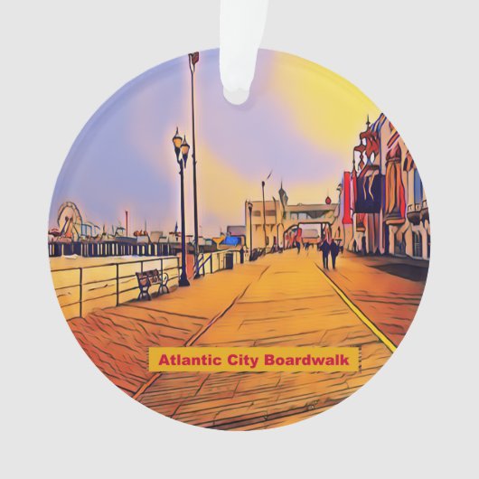 Atlantik City Beach Boardwalk Pop Art Ornament (Vorderseite)