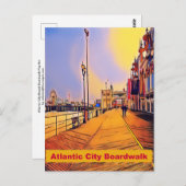 Atlantik City Beach Boardwalk Pop Art Postkarte (Vorne/Hinten)