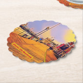 Atlantik City Beach Boardwalk Pop Art Untersetzer (angewinkelt)