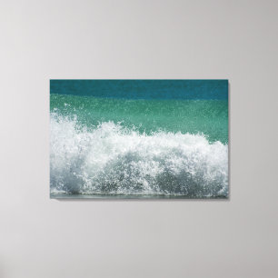 Atlantik, der gekräuselte Welle bricht Leinwanddruck