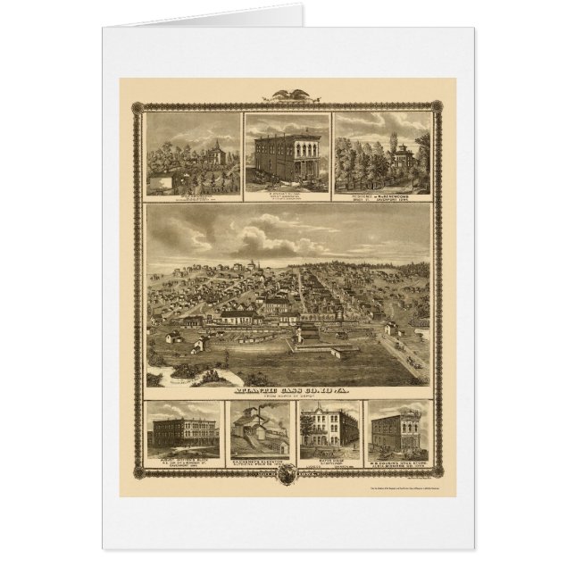 Atlantik, IA panoramische Karte - 1875 (Vorne)