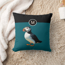 Atlantik Puffsküste Bird Wildlife Mit Monogramm Kissen