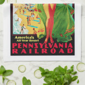 Atlantikstadt Geschirrtuch (Gefaltet)