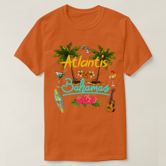 Atlantis Bahamas Beach Summer Palm T-Shirt (Design vorne)
