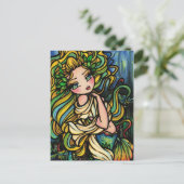 Atlantis City Mermaid Fantasy Fantastische Bergwel Postkarte (Stehend Vorderseite)