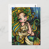 Atlantis City Mermaid Fantasy Fantastische Bergwel Postkarte (Vorne/Hinten)
